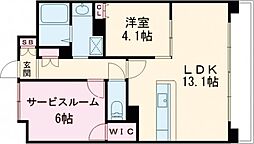 阪堺電気軌道阪堺線 宿院駅 徒歩3分の賃貸マンション 7階2LDKの間取り