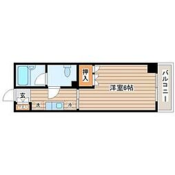 サンパレスシカマ 1Kの間取図画像