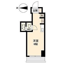 アソルティ東二番丁レジデンス 9階ワンルームの間取り