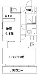 エスポワール瑞穂 1LDKの間取図画像