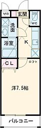 フジパレス黒土 1Kの間取図画像