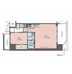 プレジオ新大阪EURO 3階1LDKの間取り