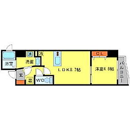 SERENiTE江坂四番館 1DKの間取図画像
