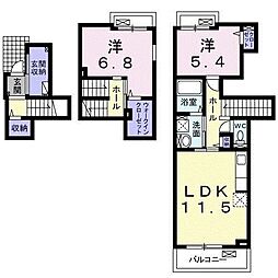 バンブーレジデンス 2LDKの間取図画像