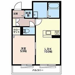 シエロ 2階1LDKの間取り