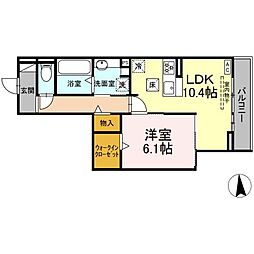 トリシア西岐阜 1LDKの間取図画像
