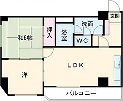 コーポ千代田 2DKの間取図画像