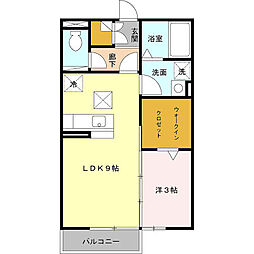 プランドール1 1LDKの間取図画像