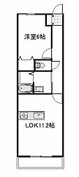 Riverside平井 1LDKの間取図画像