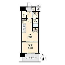 ELSTANZA榴岡公園 1DKの間取図画像