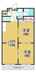 サンピアやまて 4階2LDKの間取り