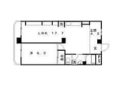 上雅ビル 5階1LDKの間取り