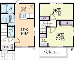 サクシード2 2LDKの間取図画像
