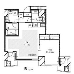 フェリシダ五橋 5階1LDKの間取り