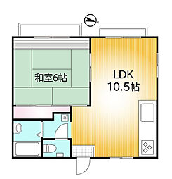 ハイツユーカリ 1階1LDKの間取り