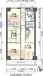 グリシーヌS 3LDKの間取図画像