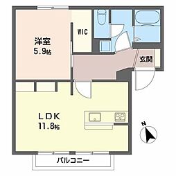 セントラル・ビラ・スズカ Ｃ 1階1LDKの間取り