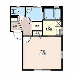 フェアハウスあずさB 1Kの間取図画像