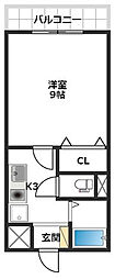 いわき6番館 1Kの間取図画像