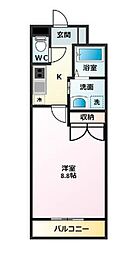 ラグナガーデンカメガワ 1Kの間取図画像