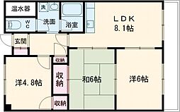 メゾンあおきII 4階3LDKの間取り