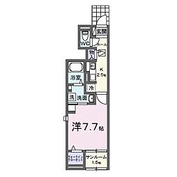 リバーサイドアベニュー 1Kの間取図画像