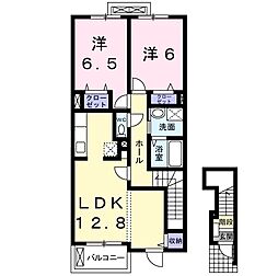 リッソカージェ 2LDKの間取図画像