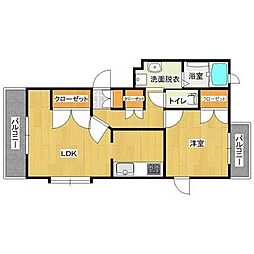 Clovers 1LDKの間取図画像