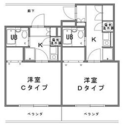 大福マンションパルナス八事裏山 1Kの間取図画像