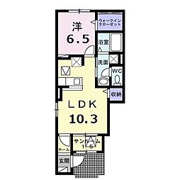 MR1 1LDKの間取図画像