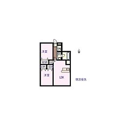 ピースタウンラ・グランメール 2LDKの間取図画像