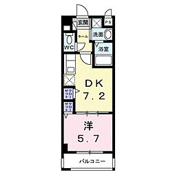 ザイオン 1階1DKの間取り