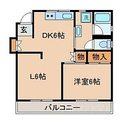 ＯＴＴＥ−ＯＮＥ(オッテワン) 2階1LDKの間取り