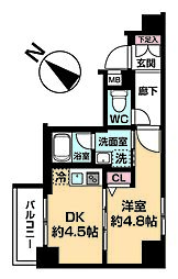 L'AVENIR町田 1DKの間取図画像
