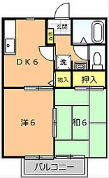 グリーンハイツ 2DKの間取図画像