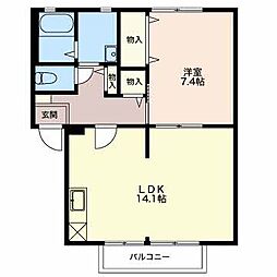 エマーブルB 1LDKの間取図画像