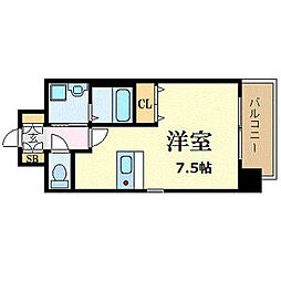 プレサンス名古屋STATIONザ・シティ 6階ワンルームの間取り