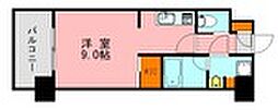 アソシアグロッツォ薬院サウスガーデン ワンルームの間取図画像