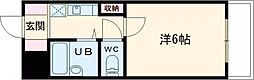 ルックハイツ2 1Kの間取図画像