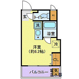 片平ブラボン 3階ワンルームの間取り