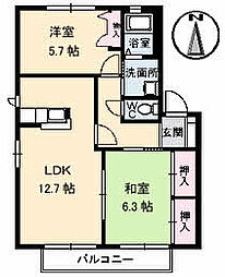 グランカーサA 2LDKの間取図画像