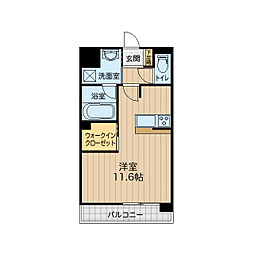ＥＬＣＩＡ八王寺 2階ワンルームの間取り
