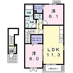 ヴィータセレーナ3 2LDKの間取図画像