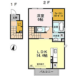 ベルマノワール巨勢 1LDKの間取図画像