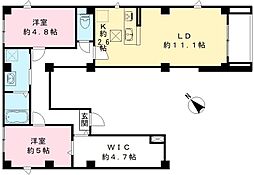 フォーリーフクローバー神楽坂 1階2LDKの間取り
