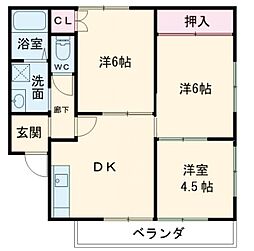 コーポGEN-3 3DKの間取図画像