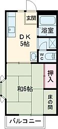 ベルメゾン 1DKの間取図画像