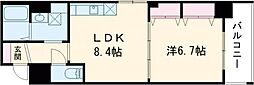 SAMTYNAKAMOZURESIDENCE 1LDKの間取図画像