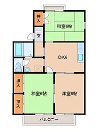 PARCROSETTEVI番館 1階3DKの間取り