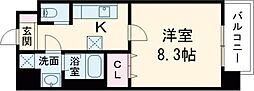 グランデール金池 1Kの間取図画像